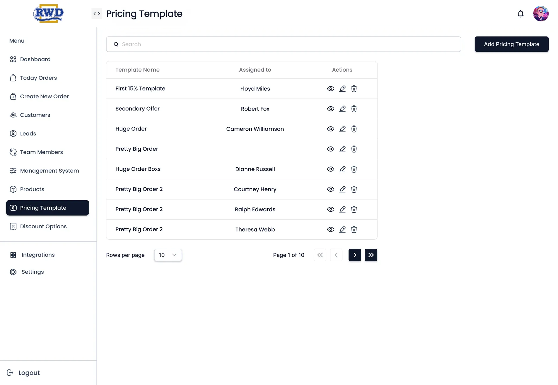 RWD Order Management Dashboard — B2B Wholesale Admin Portal — 05